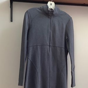 ATHLETA Cotton Modal Blend Cassidy Dress 1/4 Zip Charcoal Grey Size M